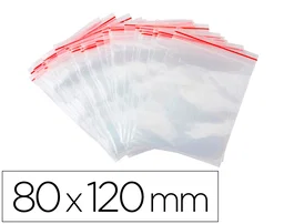 Q-connect Bolsa plastico autocierre 80x120 mm paquete de 100 unidades