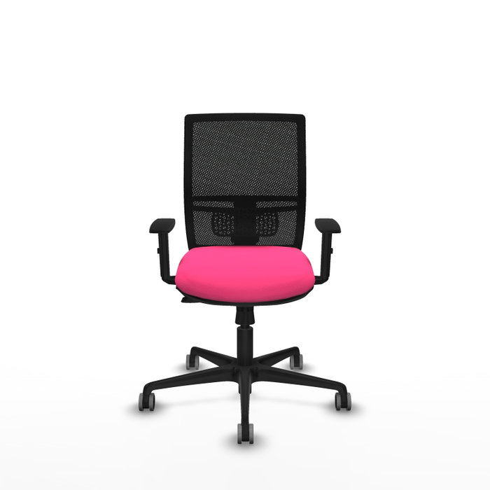 PIQUERAS Y CRESPO Silla de oficina Yunquera Rosa con Malla Negra PIQUERAS Y CRESPO Silla de oficina Yunquera Rosa con Malla Negra
