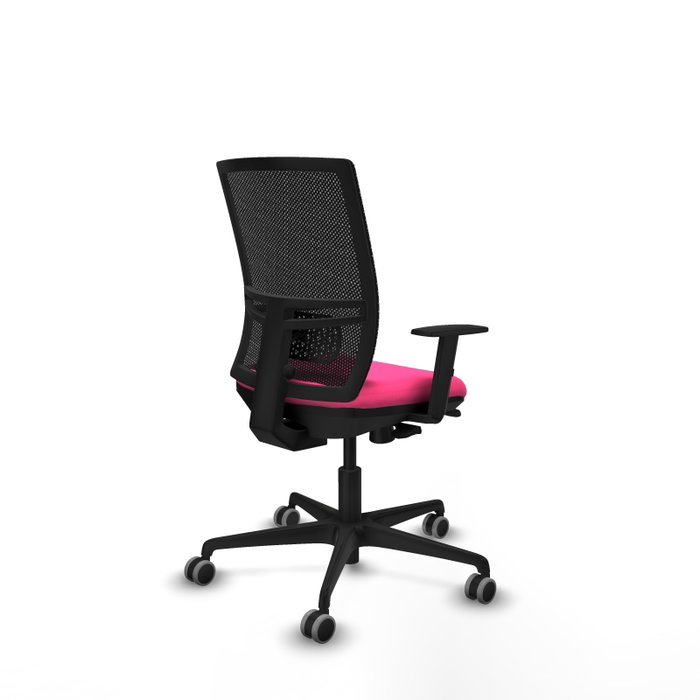 PIQUERAS Y CRESPO Silla de oficina Yunquera Rosa con Malla Negra PIQUERAS Y CRESPO Silla de oficina Yunquera Rosa con Malla Negra