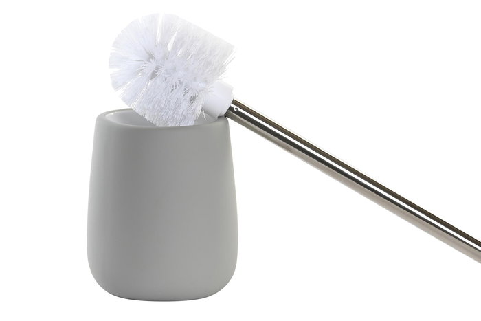 DKD Home Decor Escobillero Gris Claro Gres 10.5 x 10.5 x 39.5 cm (2 Unidades)