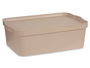 Kipit Caja Plástico con Tapa 14L Beige 29.5x14.5x45 cm (Set de 12)