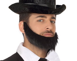 Barba Postiza Negra Estilo Abraham Lincoln Para Carnaval O Teatro Disfraces