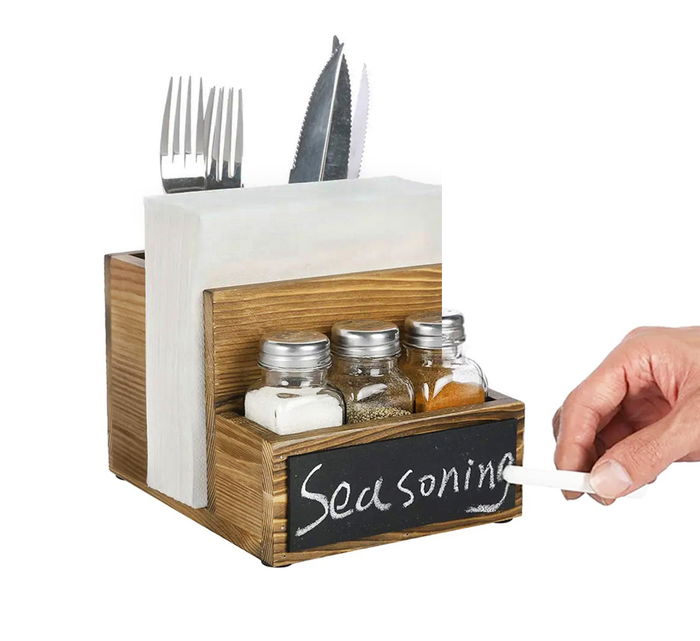 Inde Organizador de Mesa de Madera para Bar - 14.4 cm (Ancho) x 11.8 cm (Alto) x 18.4 cm (Largo) (6 Unidades)