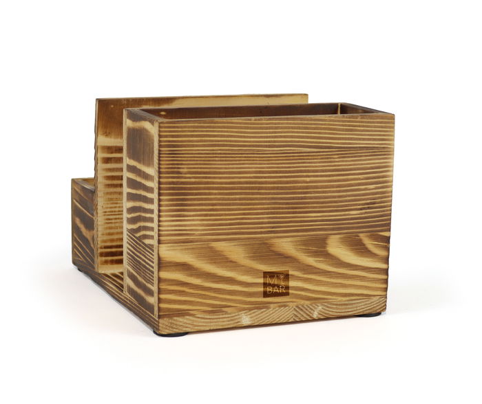 Inde Organizador de Mesa de Madera para Bar - 14.4 cm (Ancho) x 11.8 cm (Alto) x 18.4 cm (Largo) (6 Unidades)