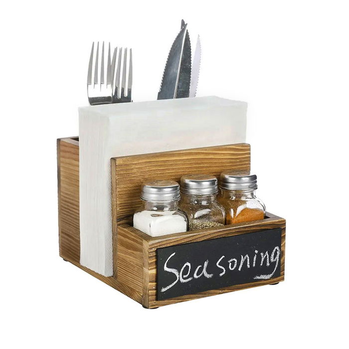 Inde Organizador de Mesa de Madera para Bar - 14.4 cm (Ancho) x 11.8 cm (Alto) x 18.4 cm (Largo) (6 Unidades)