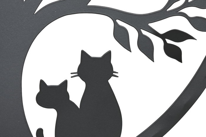 DKD Home Decor Decoración de Pared Metal Árbol Gato Surtido de 4