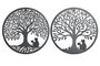DKD Home Decor Decoración de Pared Metal Árbol Gato Surtido de 4