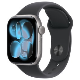 Apple Watch Series 11 Aluminio 42mm GPS + Cellular Retina OLED 64GB Reloj Inteligente Color Gris Espacial con Correa Deportiva Negra M/L