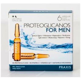 PRAXIS Proteoglicanos For Men 6 Ampollas Reafirmante Reparador Hidratante Anti-edad Piel Rostro Cuello