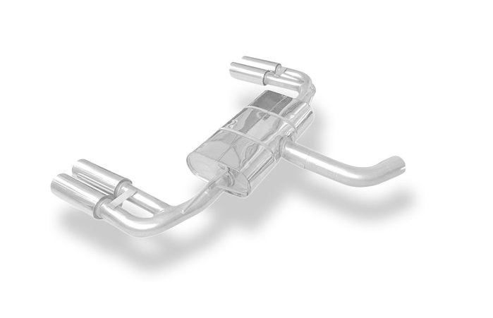 Fox Silenciador trasero para Audi A3 8V con colas 2x80 T plateado brillante Fox Silenciador trasero para Audi A3 8V con colas 2x80 T plateado brillante