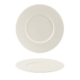 Summa VALET GOURMET Plato Llano 28 cm Vajilla Vitro Porcelana Color Marfil (Set de 6)