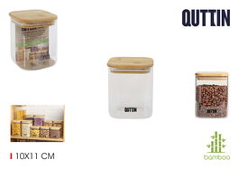 Quttin Tarro Boro Cuadrado Bambú 10 x 11 cm (12 Unidades)