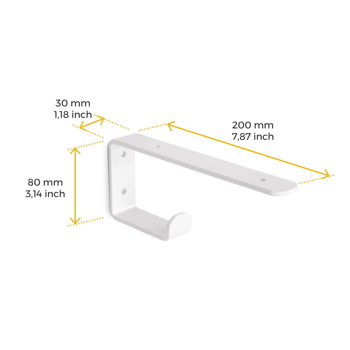Emuca Juego de soportes para estante de madera Shelf con colgador integrado, Acero, Pintado blanco Emuca Juego de soportes para estante de madera Shelf con colgador integrado, Acero, Pintado blanco