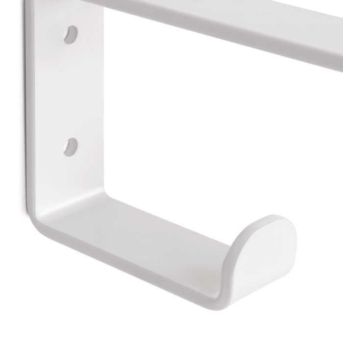 Emuca Juego de soportes para estante de madera Shelf con colgador integrado, Acero, Pintado blanco Emuca Juego de soportes para estante de madera Shelf con colgador integrado, Acero, Pintado blanco