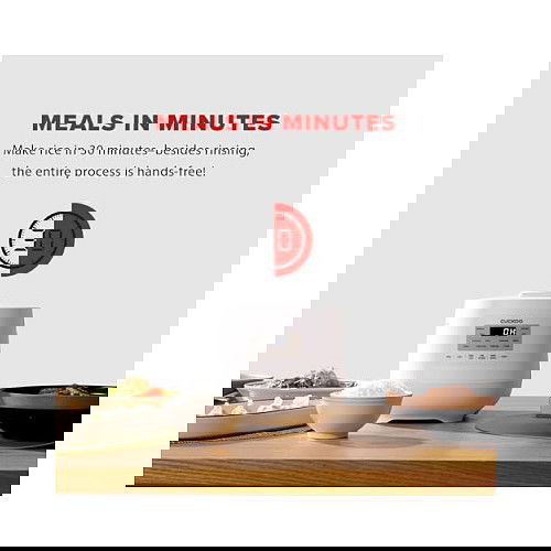 Cuckoo Olla Arrocera CR-0641F, 1.08L, Blanca, Táctil, LCD