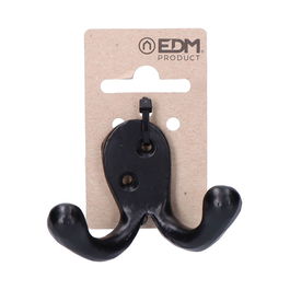 Edm Colgador Doble Forja Negro 7.5 x 5 cm