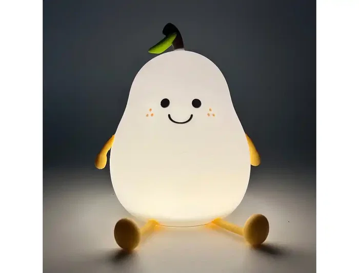Wondee Lámpara de Noche Infantil de Silicona con Forma de Pera, Luz Suave y Sensor Táctil Wondee Lámpara de Noche Infantil de Silicona con Forma de Pera, Luz Suave y Sensor Táctil