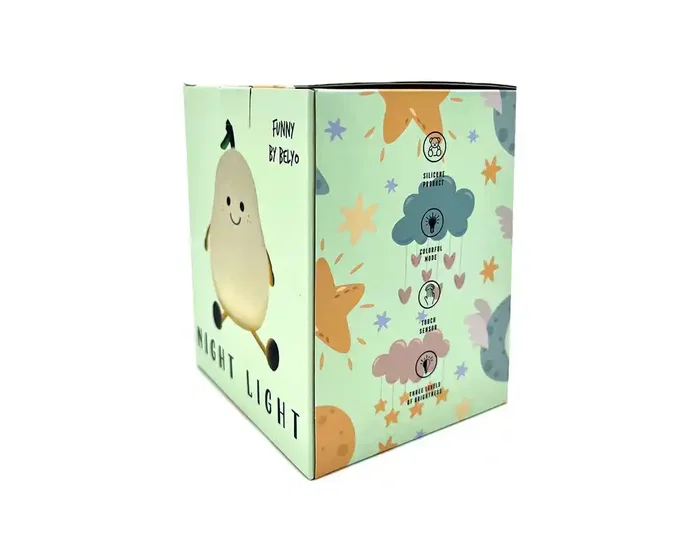 Wondee Lámpara de Noche Infantil de Silicona con Forma de Pera, Luz Suave y Sensor Táctil Wondee Lámpara de Noche Infantil de Silicona con Forma de Pera, Luz Suave y Sensor Táctil