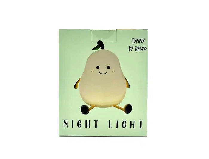 Wondee Lámpara de Noche Infantil de Silicona con Forma de Pera, Luz Suave y Sensor Táctil Wondee Lámpara de Noche Infantil de Silicona con Forma de Pera, Luz Suave y Sensor Táctil