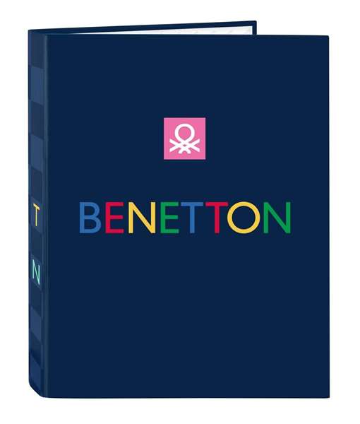 Carpeta de anillas Benetton Damero Azul marino A4 26.5 x 33 x 4 cm Carpeta de anillas Benetton Damero Azul marino A4 26.5 x 33 x 4 cm