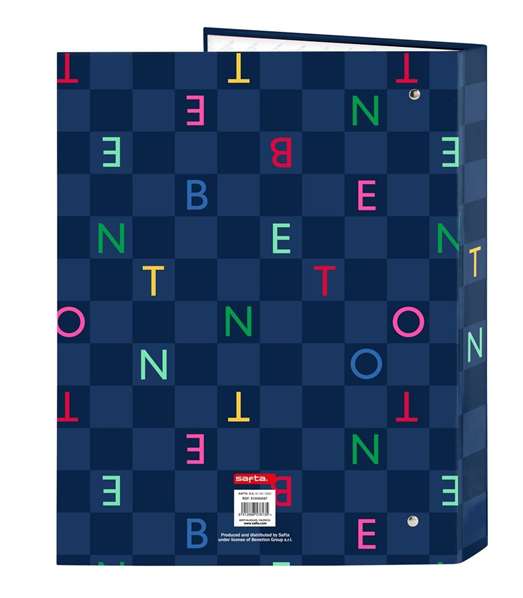 Carpeta de anillas Benetton Damero Azul marino A4 26.5 x 33 x 4 cm Carpeta de anillas Benetton Damero Azul marino A4 26.5 x 33 x 4 cm