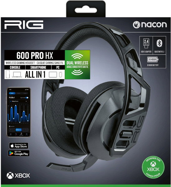NACON RIG 600 PRO HX Auriculares Gaming Inalámbricos y Alámbricos Negro