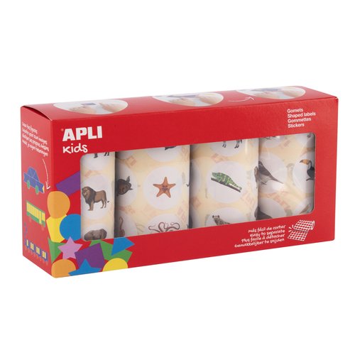 APLI Gomets en Rollo Familias de Animales 33mm Pack 4 Rollos 1.400 uds. APLI Gomets en Rollo Familias de Animales 33mm Pack 4 Rollos 1.400 uds.