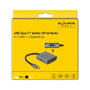 DeLOCK Adaptador USB-C a HDMI + DisplayPort MST, Splitter con USB-C PD 100W, Aluminio, 4K Ultra HD a 60 Hz, 3840x2160, 1x HDMI + 2x DP, 0.15m, Gris