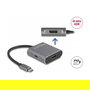 DeLOCK Adaptador USB-C a HDMI + DisplayPort MST, Splitter con USB-C PD 100W, Aluminio, 4K Ultra HD a 60 Hz, 3840x2160, 1x HDMI + 2x DP, 0.15m, Gris