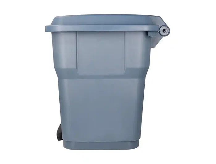 Q-connect Papelera Contenedor con Tapa y Pedal, 30 Litros, Gris, 395x395x420 mm