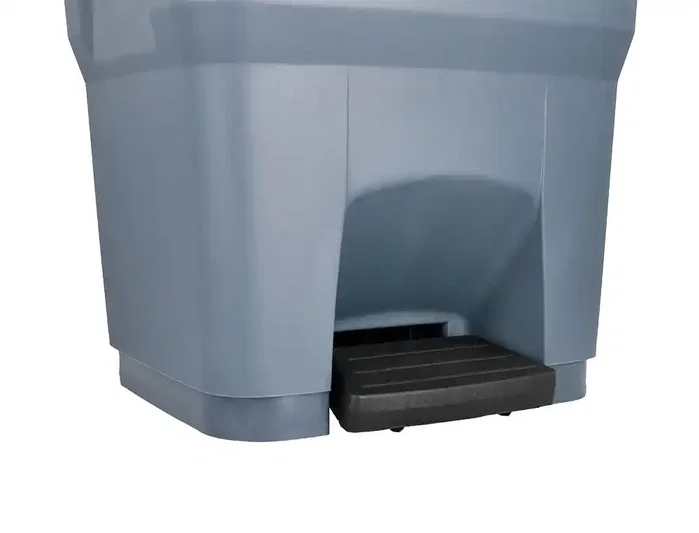 Q-connect Papelera Contenedor con Tapa y Pedal, 30 Litros, Gris, 395x395x420 mm