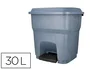 Q-connect Papelera Contenedor con Tapa y Pedal, 30 Litros, Gris, 395x395x420 mm