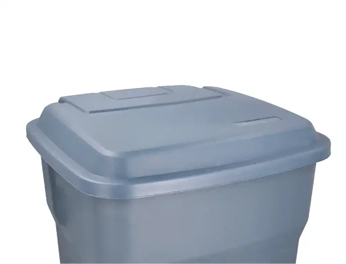 Q-connect Papelera Contenedor con Tapa y Pedal, 30 Litros, Gris, 395x395x420 mm