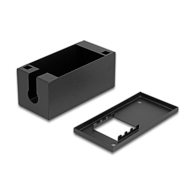 DeLOCK 81553 Caja de distribución metálica para montaje en mesa o pared, negro DeLOCK 81553 Caja de distribución metálica para montaje en mesa o pared, negro