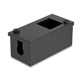 DeLOCK 81553 Caja de distribución metálica para montaje en mesa o pared, negro