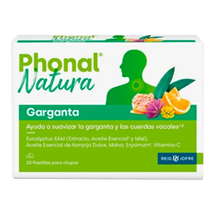Phonal Natura Garganta Pastillas para Chupar, 20 Unidades