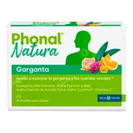 PHONAL Natura Garganta Pastillas para Chupar, 20 Unidades