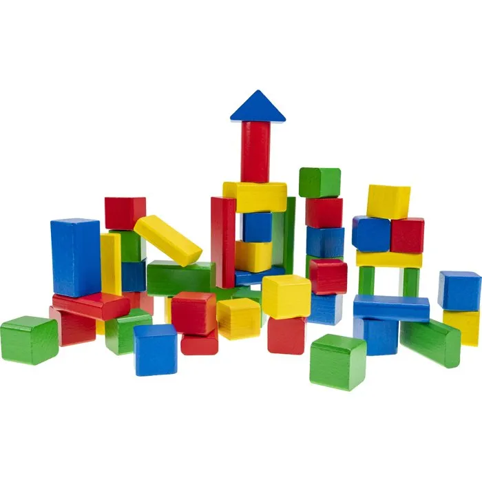 Heros HÉROES Bloques de construcción de madera de colores - 100% FSC - 50 piezas - Para mayores de 1 año