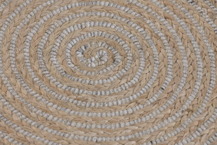 DKD Home Decor Alfombra de Lana y Yute Trenzada a Mano 120x120x1 cm
