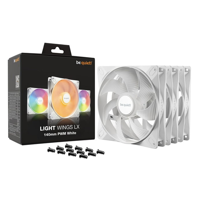 be quiet! LIGHT WINGS LX 140mm PWM White Triple-Pack