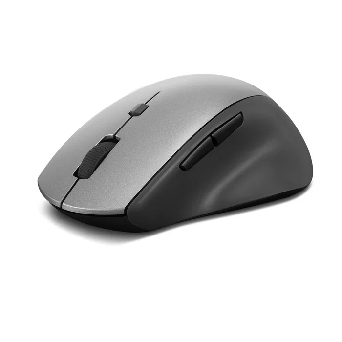 Lenovo 4Y50V81591 - Ratón Óptico Inalámbrico RF para Oficina, 7 Botones, 2400 DPI, para Mano Derecha, Diseño Ergonómico, Negro/Gris
