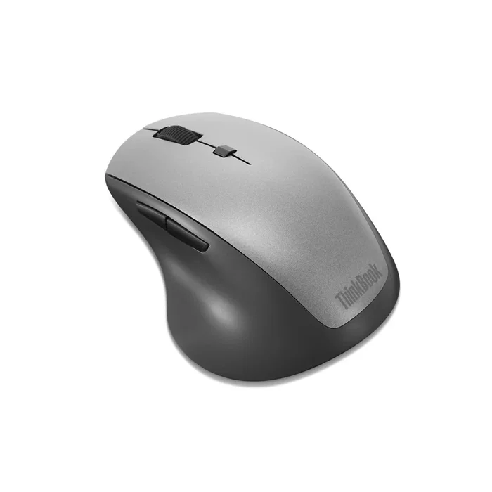 Lenovo 4Y50V81591 - Ratón Óptico Inalámbrico RF para Oficina, 7 Botones, 2400 DPI, para Mano Derecha, Diseño Ergonómico, Negro/Gris