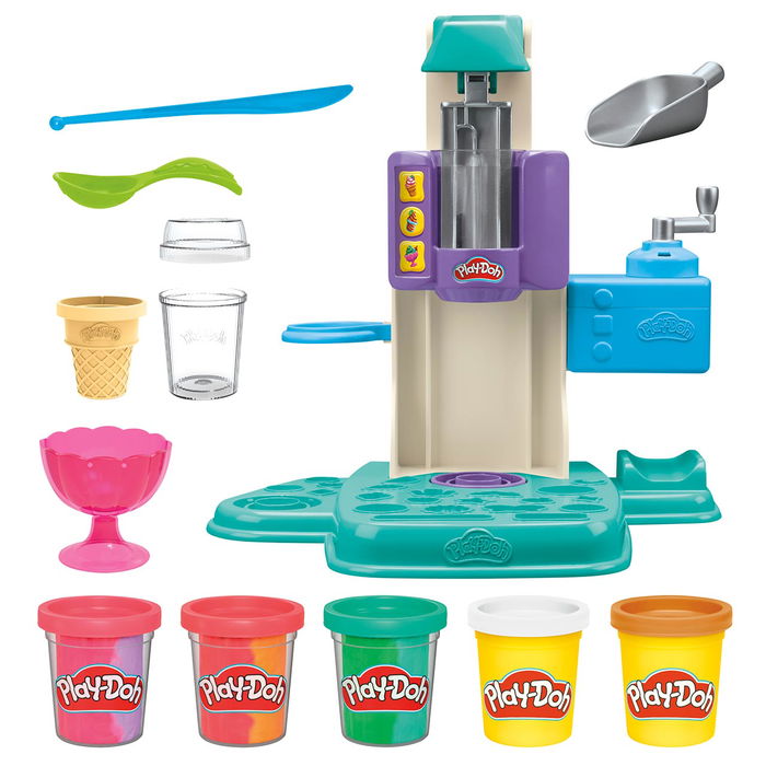 Hasbro Play-Doh Heladería Multicolor G0028 Crea Helados Divertidos con Accesorios y Moldes