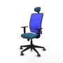 PIQUERAS Y CRESPO Silla de oficina Motilla con mecanismo Sincro/Traslack Verde petróleo y Azul