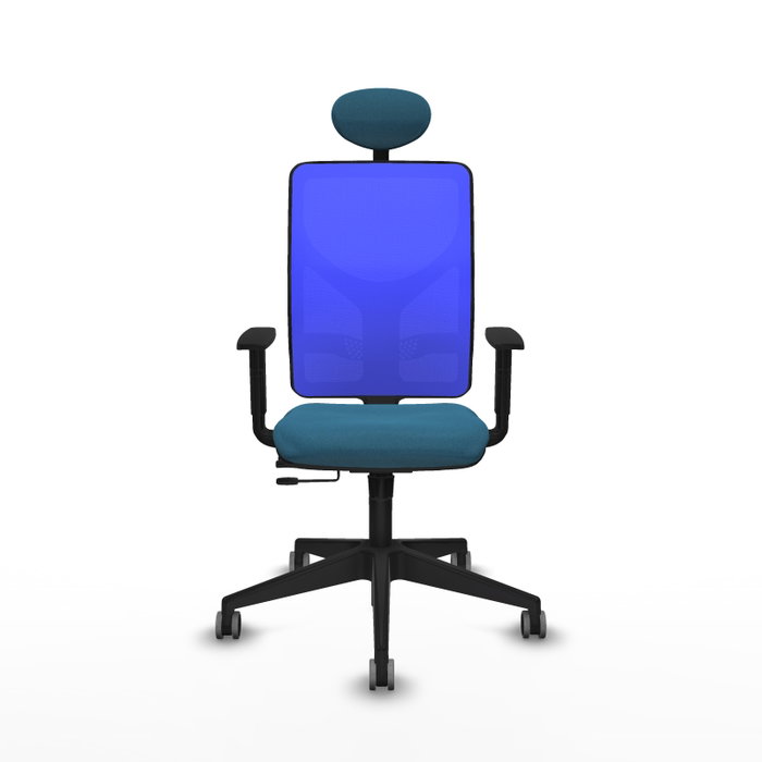 PIQUERAS Y CRESPO Silla de oficina Motilla con mecanismo Sincro/Traslack Verde petróleo y Azul