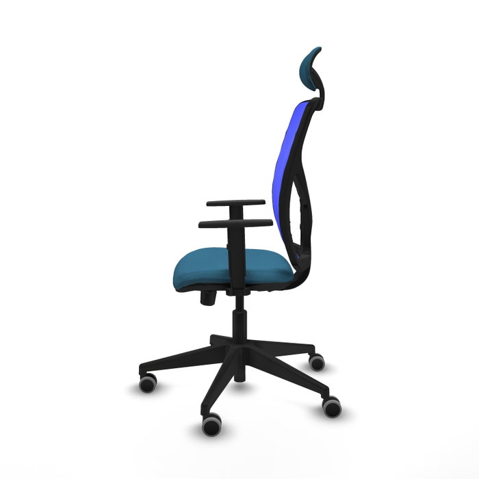 PIQUERAS Y CRESPO Silla de oficina Motilla con mecanismo Sincro/Traslack Verde petróleo y Azul