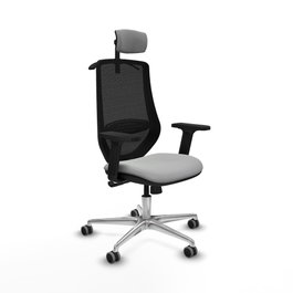 PIQUERAS Y CRESPO Silla de oficina Mardos con mecanismo Sincro, Gris claro y Negro