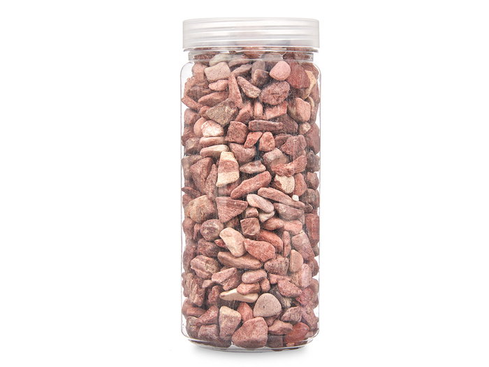 Giftdecor Bote de Piedra Decorativa 700g con Piedras de 10-20 mm, Color Rojo (Set de 12)