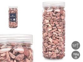 Giftdecor Bote de Piedra Decorativa 700g con Piedras de 10-20 mm, Color Rojo (Set de 12)