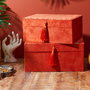 Home Deco Factory Juego 2 Cajas Decoradas Colección Mirage - 26x20 cm y 23x17 cm - Colores Surtidos